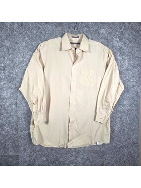 Forsythe of Canada Men's Button-Down Dress Shirt Cream Size 16.5R Office